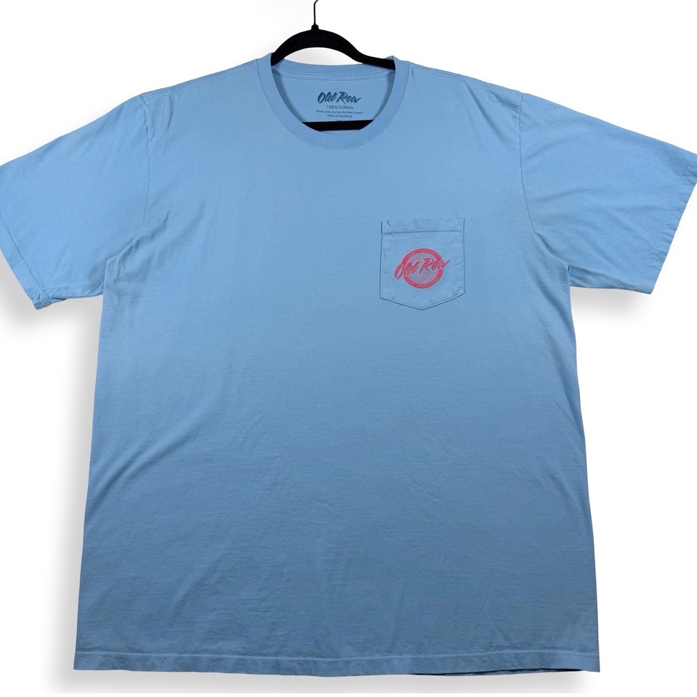 Old Row Mens XL Blue Cotton Pocket T Shirt Horse Graphic Southern Preppy Tee
